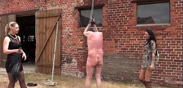  Geprügelt - Hard Outdoor Whipping with SweetBaby and Lady Deluxe